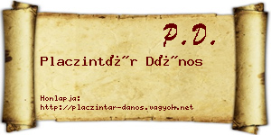 Placzintár Dános névjegykártya
